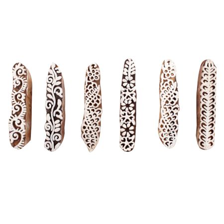 Set of 6 Piece New Mix Wooden Printing Block